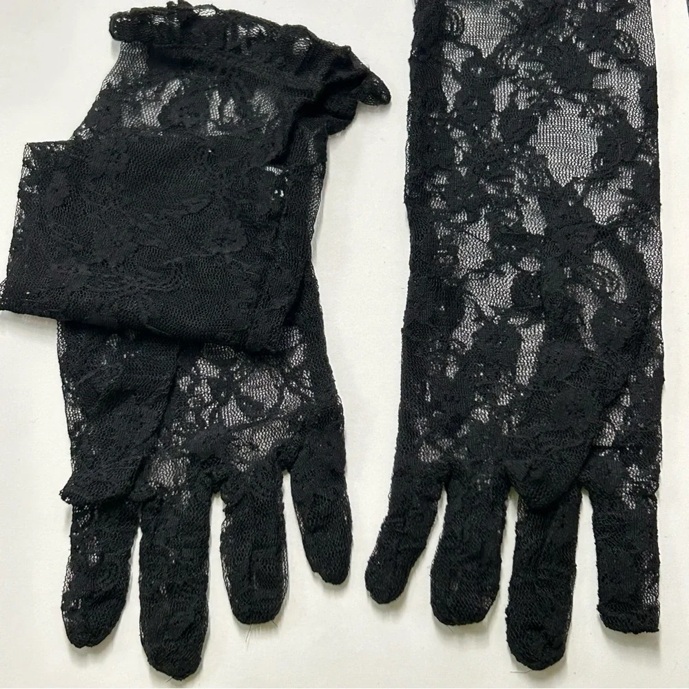 Black Lace Gloves Floral